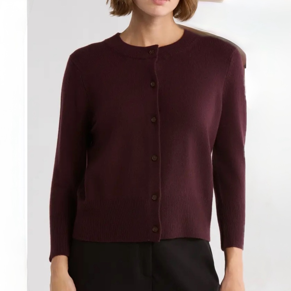 Vince Wool and Cashmere Blend Brown Classic Cardigan Sweater size S